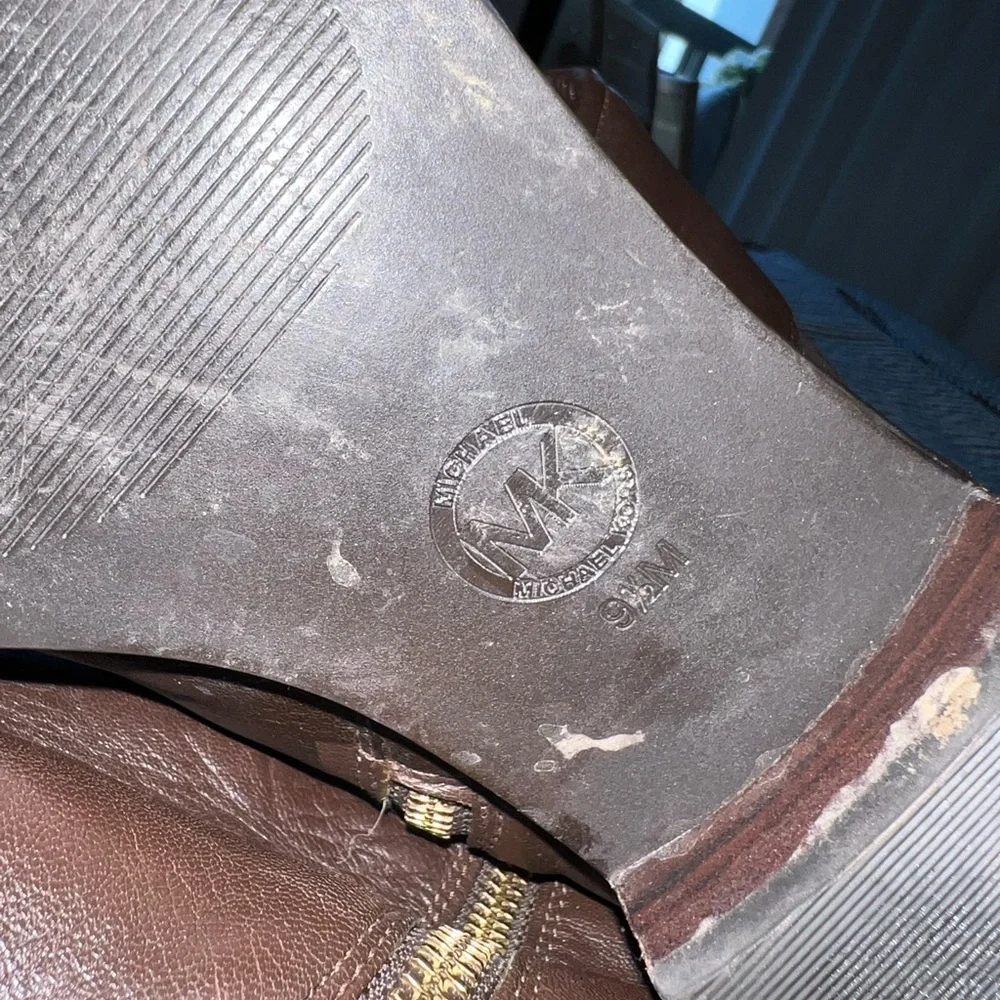 Michael Kors Dark Brown Leather Knee High Equestrian Riding Boots 9.5